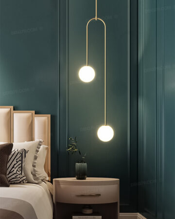 Đèn thả trang trí quả cầu thủy tinh thân vàng cao cấp P4390