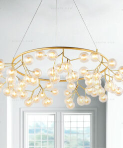 Đèn chùm thủy tinh hiện thân vàng 63 bóng D5545R/63