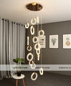 Đèn chùm thả thông tầng cầu thang, đèn thả trang trí thông tầng