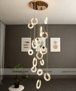 Đèn chùm thả thông tầng cầu thang, đèn thả trang trí thông tầng