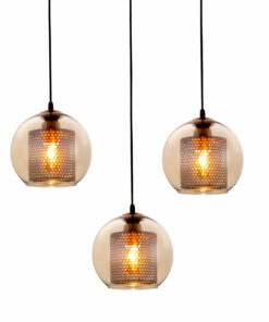 Đèn thả trang trí thủy tinh lưới màu đồng VR20433