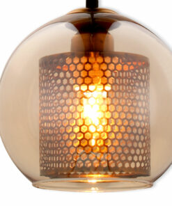 Đèn thả trang trí thủy tinh lưới màu đồng VR20433