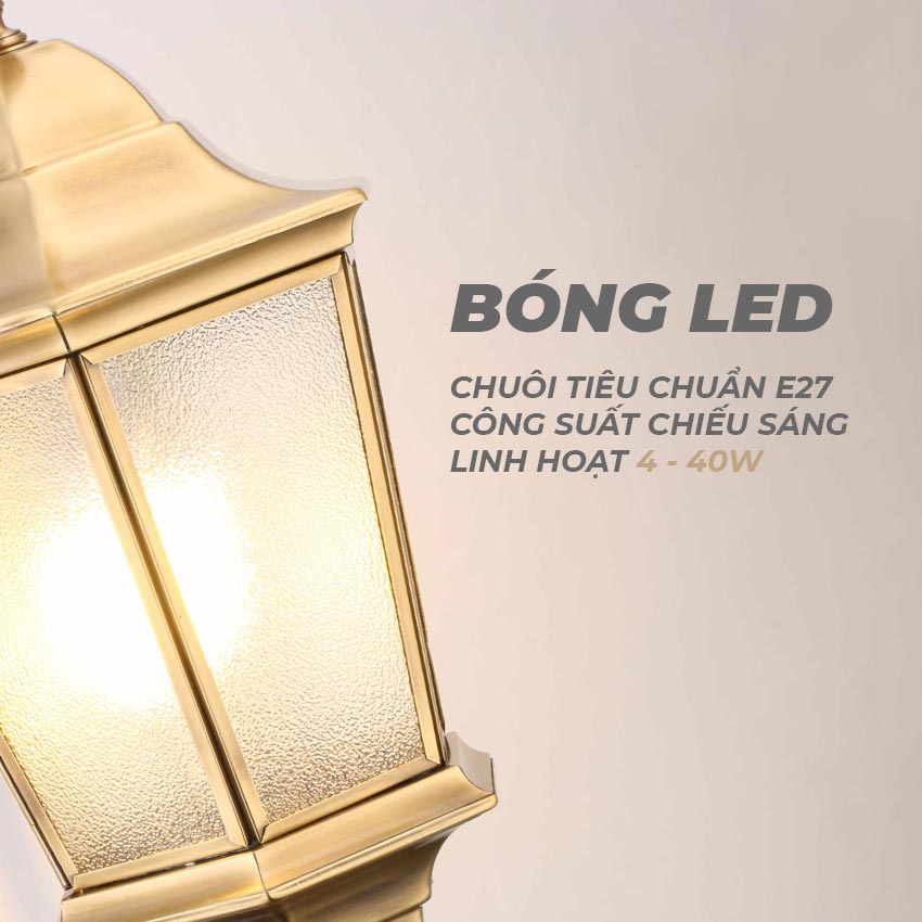 Đèn tường đồng trang trí ngoài trời