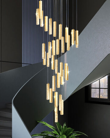 Bộ 38 chiếc đèn thả trang trí pha lê thông tầng cao cấp 41269