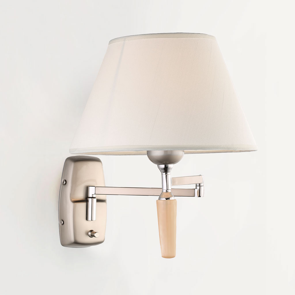 Đèn ngủ gắn tường thân inox chụp vải cao cấp QK2000/A1