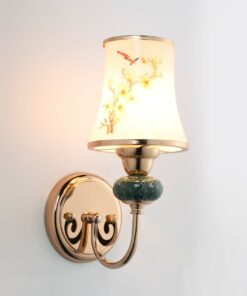 Đèn tường chụp thủy tinh hoa mai QK6043