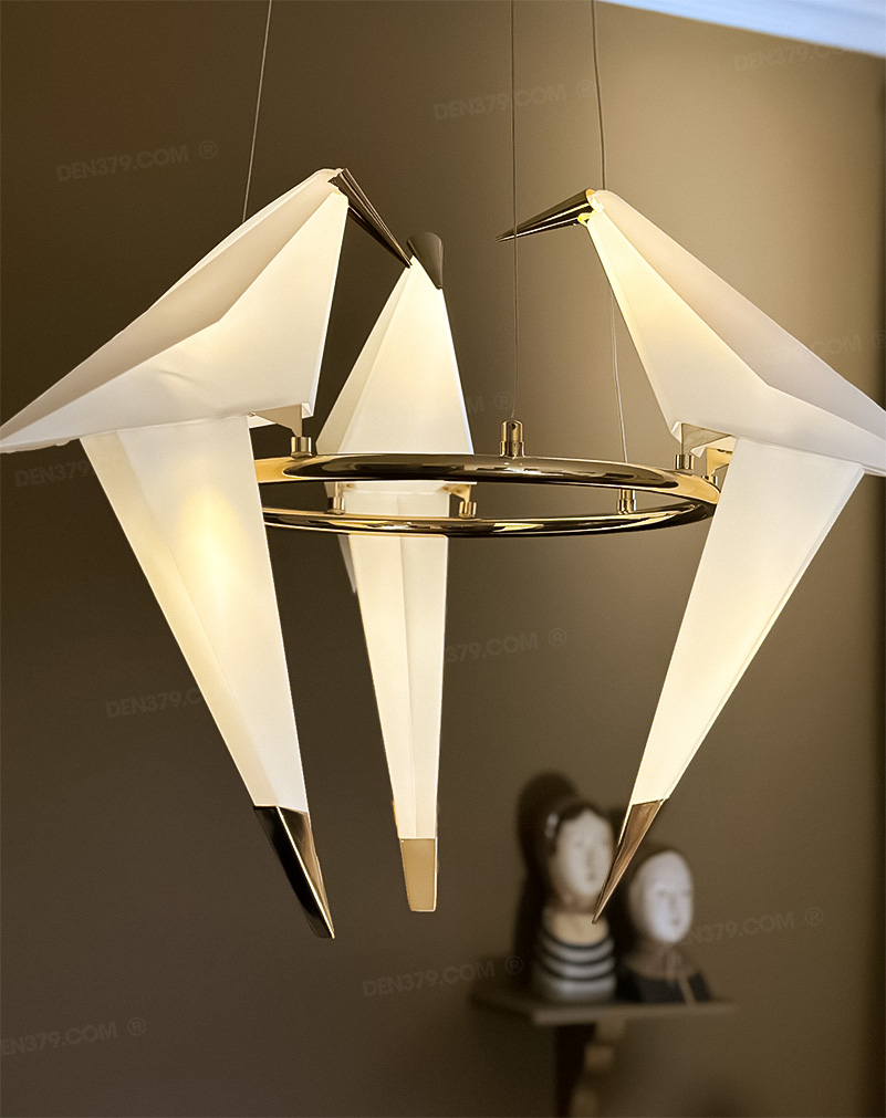 Đèn thả thủy tinh chim hạc cao cấp TTK09