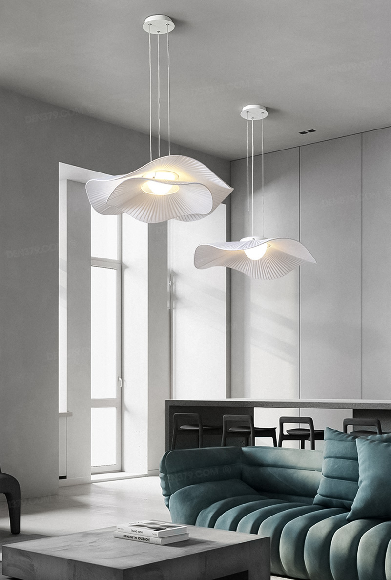 Đèn thả vải thủ công lá sen TH5324