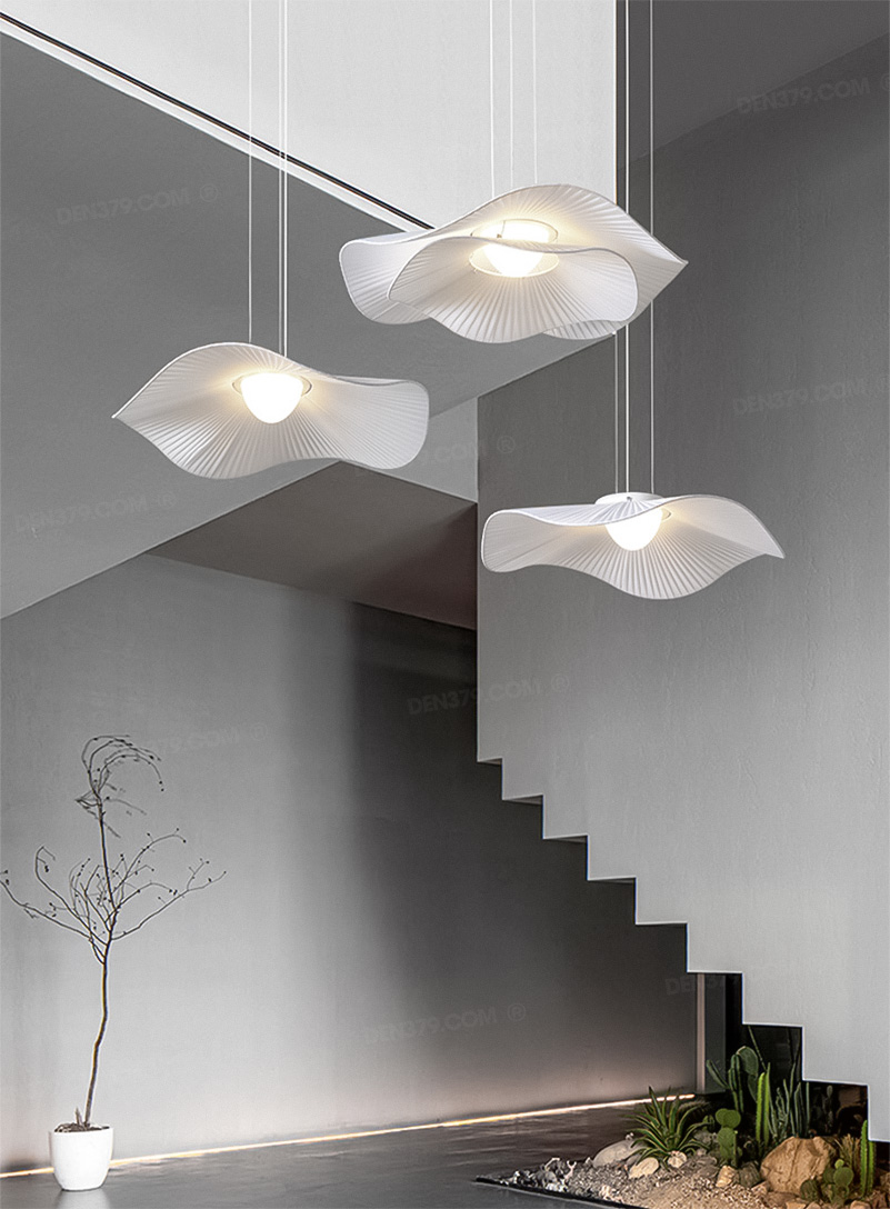 Đèn thả vải thủ công lá sen TH5324