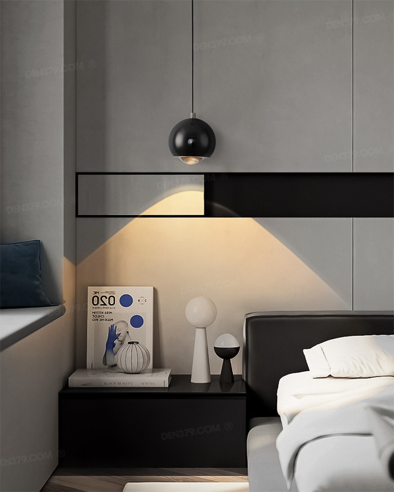 Đèn thả LED quả cầu rọi đen bóng cao cấp THD8170