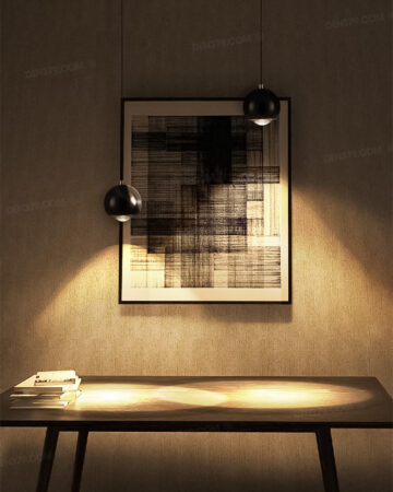 Đèn thả LED quả cầu rọi đen bóng cao cấp THD8170