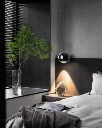 Đèn thả LED quả cầu rọi đen bóng cao cấp THD8170