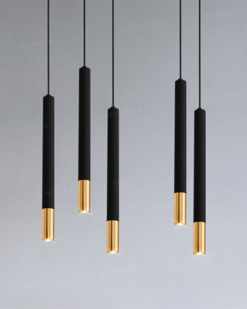 Đèn thả LED ống rọi đen vàng cao cấp THCN12621