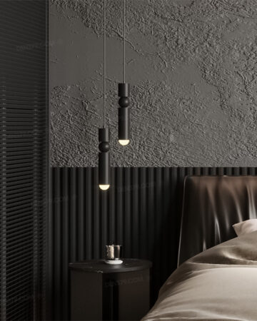 Đèn thả LED ống rọi thân đen sơn tĩnh điện THD06