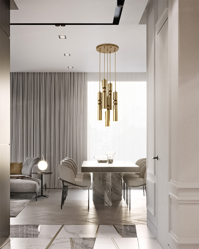 Đèn thả LED ống rọi thân vàng cao cấp THD06