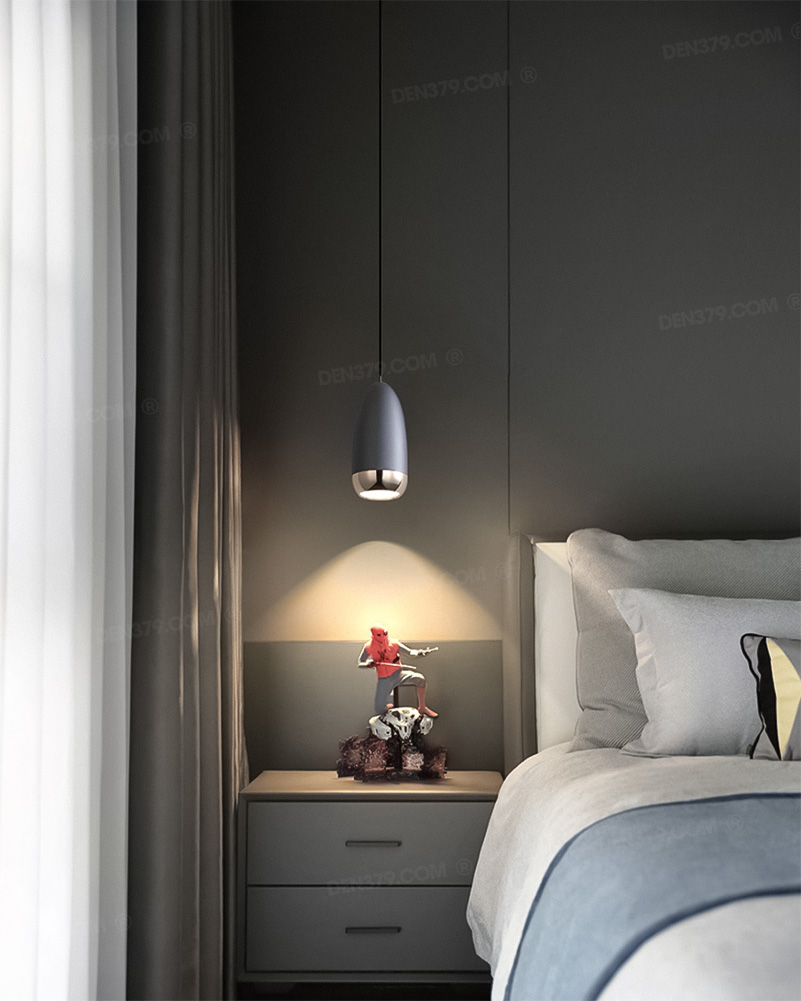 Đèn thả LED ống rọi thân đen nhám sơn tĩnh điện THD23