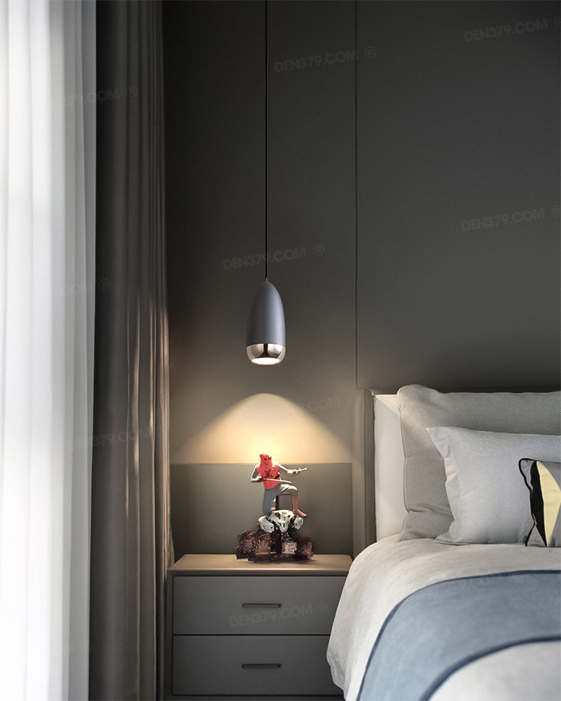 Đèn thả LED ống rọi thân đen nhám sơn tĩnh điện THD23