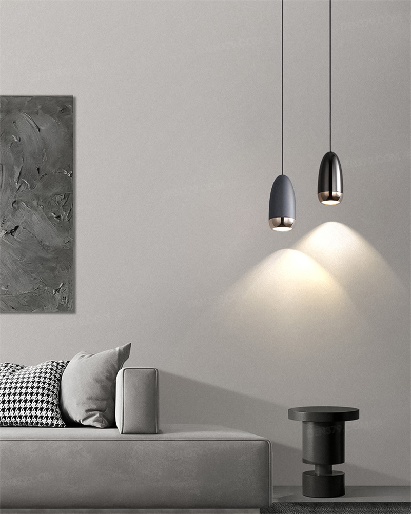 Đèn thả LED ống rọi thân đen nhám sơn tĩnh điện THD23