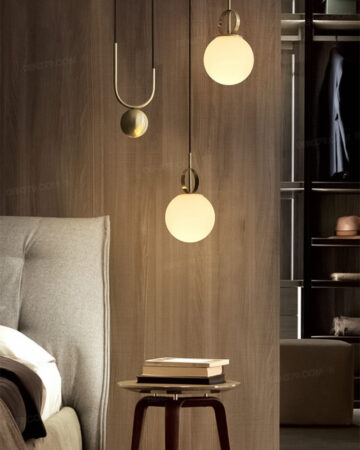 Đèn thả trang trí thủy tinh thân vàng cao cấp TTK72