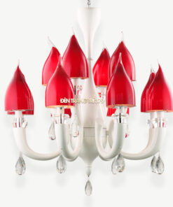 VIRGO V93604 | Đèn chùm 12 tay Hoa tu líp đỏ | Trang trí phòng khách cao cấp