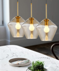 Đèn thả trang trí thủy tinh màu trà D2024