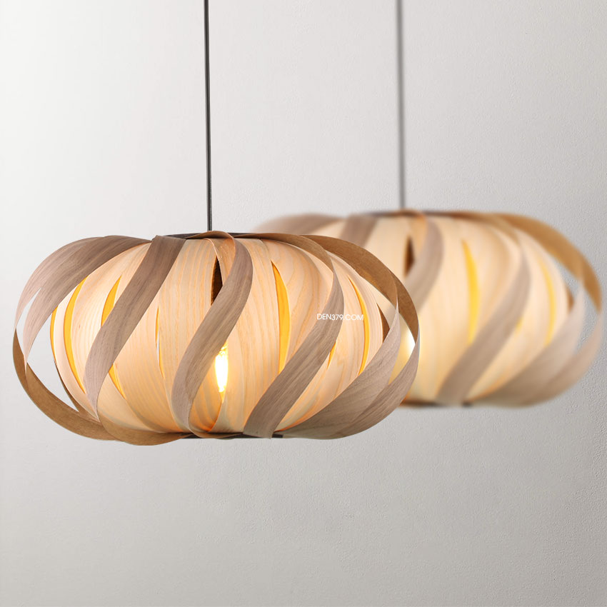 Đèn thả trang trí lá gỗ D2030