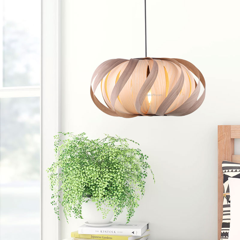 Đèn thả trang trí lá gỗ D2030
