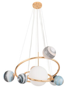 đèn chùm thủy tinh trang trí hành tinh