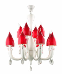 VIRGO V93604 | Đèn chùm Hoa tu líp đỏ | Trang trí phòng khách cao cấp