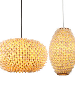 Đèn thả bàn ăn đan lá thủ công cao cấp