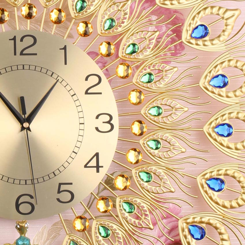 VIRGO VO-914 | Đồng hồ trang trí gắn tường Chim khổng tước