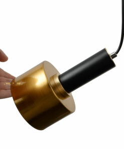 Đèn thả trang trí ống hợp kim đúc xi vàng bóng