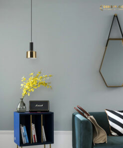 Đèn thả trang trí ống hợp kim đúc xi vàng bóng