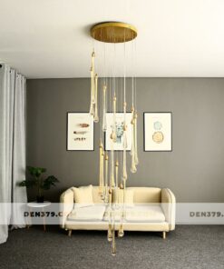 Đèn chùm thả thông tầng cầu thang, đèn thả trang trí thông tầng