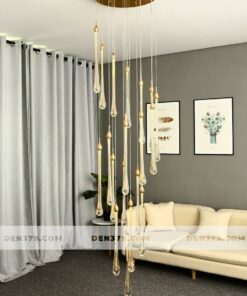 Đèn chùm thả thông tầng cầu thang, đèn thả trang trí thông tầng