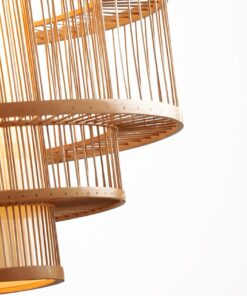 Đèn thả trang trí mây tre đan