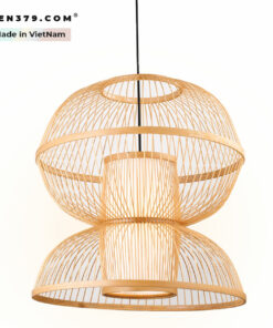 Đèn thả trang trí mây tre đan