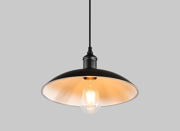 Đèn thả trang trí bàn ăn nhôm chao nón THCN 18D-18 (đen, trắng)