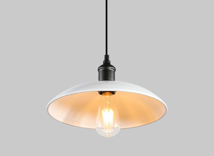 Đèn thả trang trí bàn ăn nhôm chao nón THCN 18D-18 (đen, trắng)