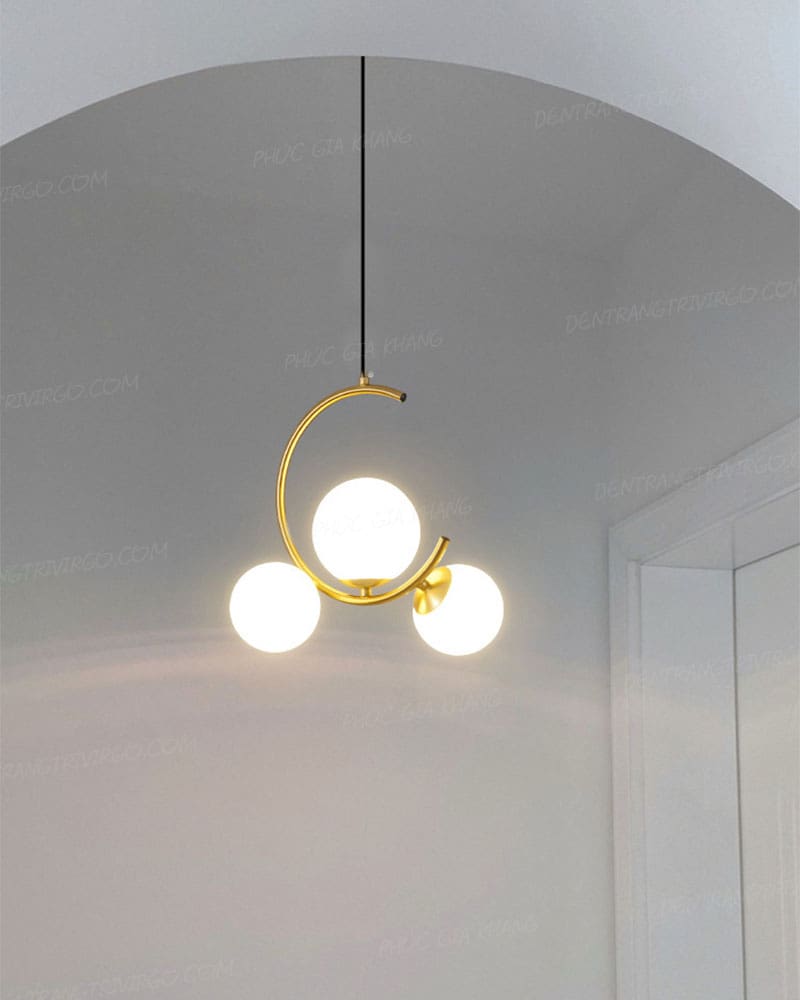 Đèn thả trang trí thủy tinh 3 bóng khung tròn cao cấp L323