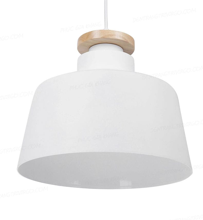 Đèn thả chụp nhôm chuôi gỗ trang trí L676
