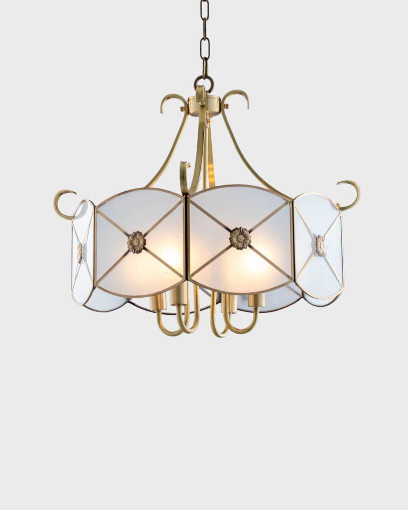 Đèn Thả Đồng Tân Cổ Điển Chao Kính Mờ VRG-CD9060-4