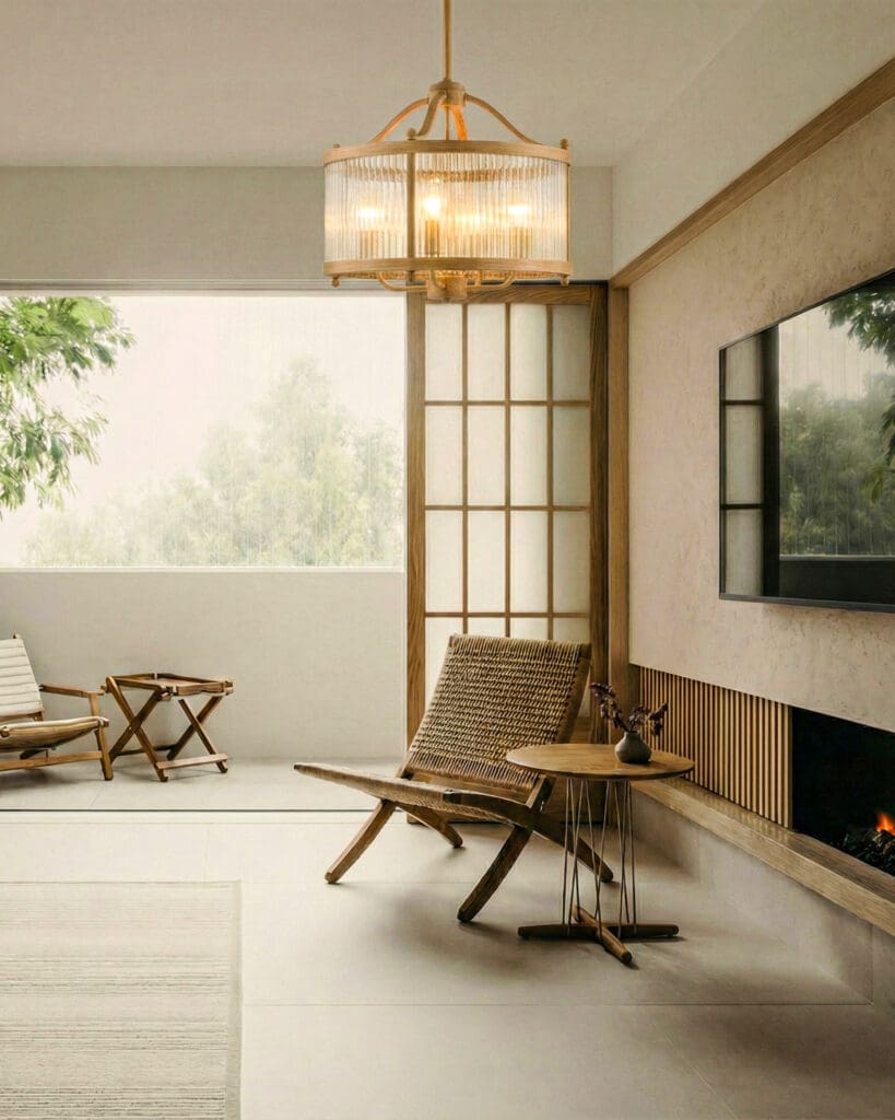 Đèn Thả Đồng Kính Sọc Tròn Phong Cách Indochine Cổ Điển Sang Trọng VRG-TD02