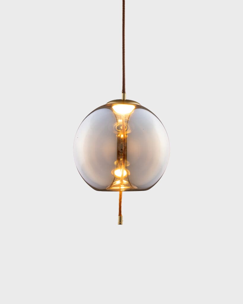 Đèn Thả Thủy Tinh Hình Cầu Phối Dây Thừng Vàng VRG-THCN21920B-V1