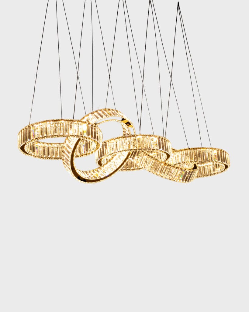 Đèn Thả Pha Lê K9 Khung Hợp Kim Mạ Vàng Thiết Kế Sang Trọng VRG-THD7059