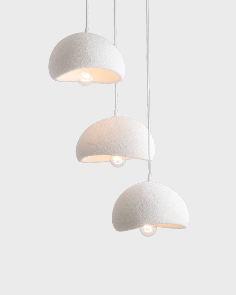 Bộ 3 Đèn Thả Trần Phong Cách Wabi-Sabi Dáng Nấm VRG-THD85-3