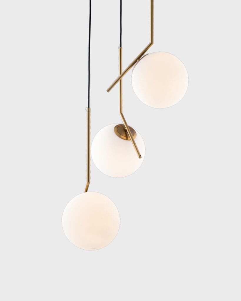 Bộ 3 Đèn Thả Bóng Tròn Khung Vàng Dáng Nhánh Cây VRG-TTK03F-3