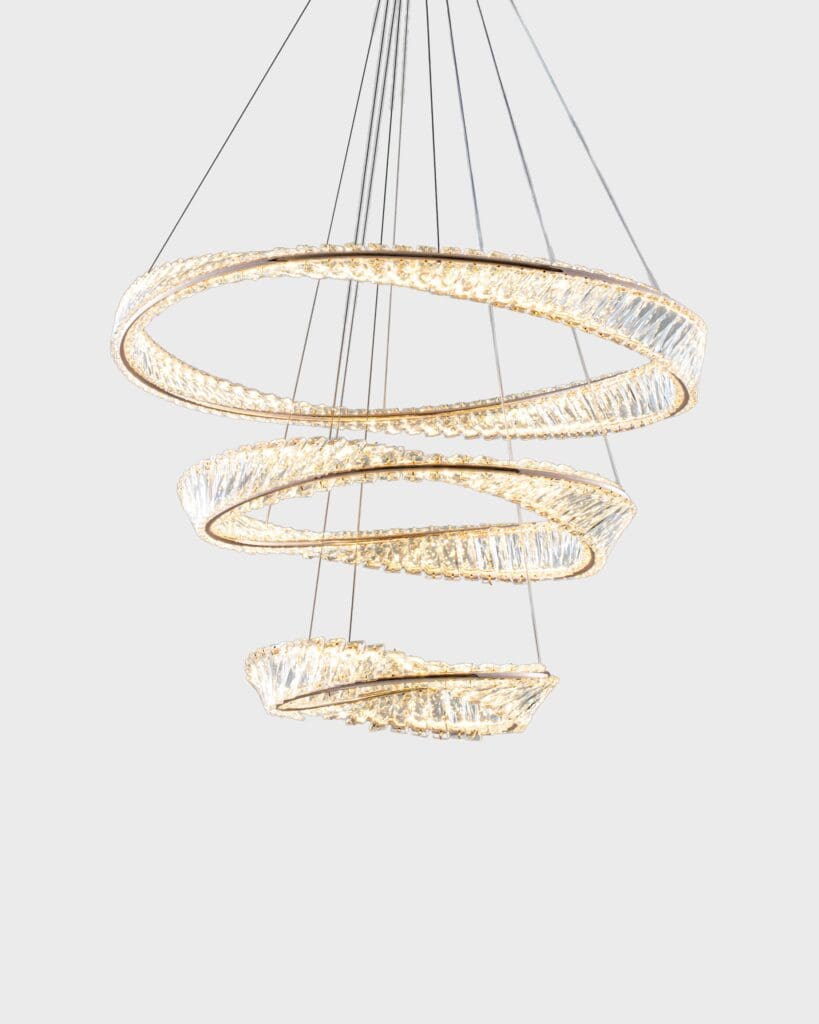 Đèn Thả Pha Lê 3 Tầng Dáng Lượn Sóng Nghệ Thuật VRG-86078