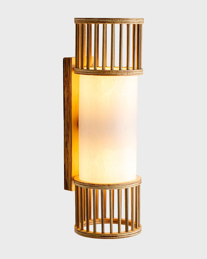 Đèn Vách Tường Gỗ Chao Vải Vàng Gold Đẹp Sang Trọng VRG-95807