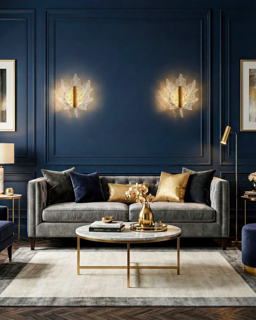 Đèn Tường Hình Lá Phong Pha Lê Hợp Kim Vàng Hiện Đại VRG-A81195